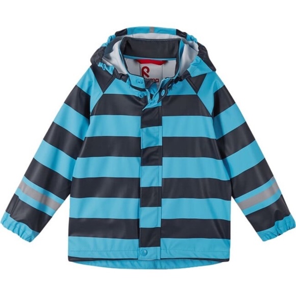 Reima Kids' Vesi Raincoat in Blue Sky Stripe - Picture 1 of 11
